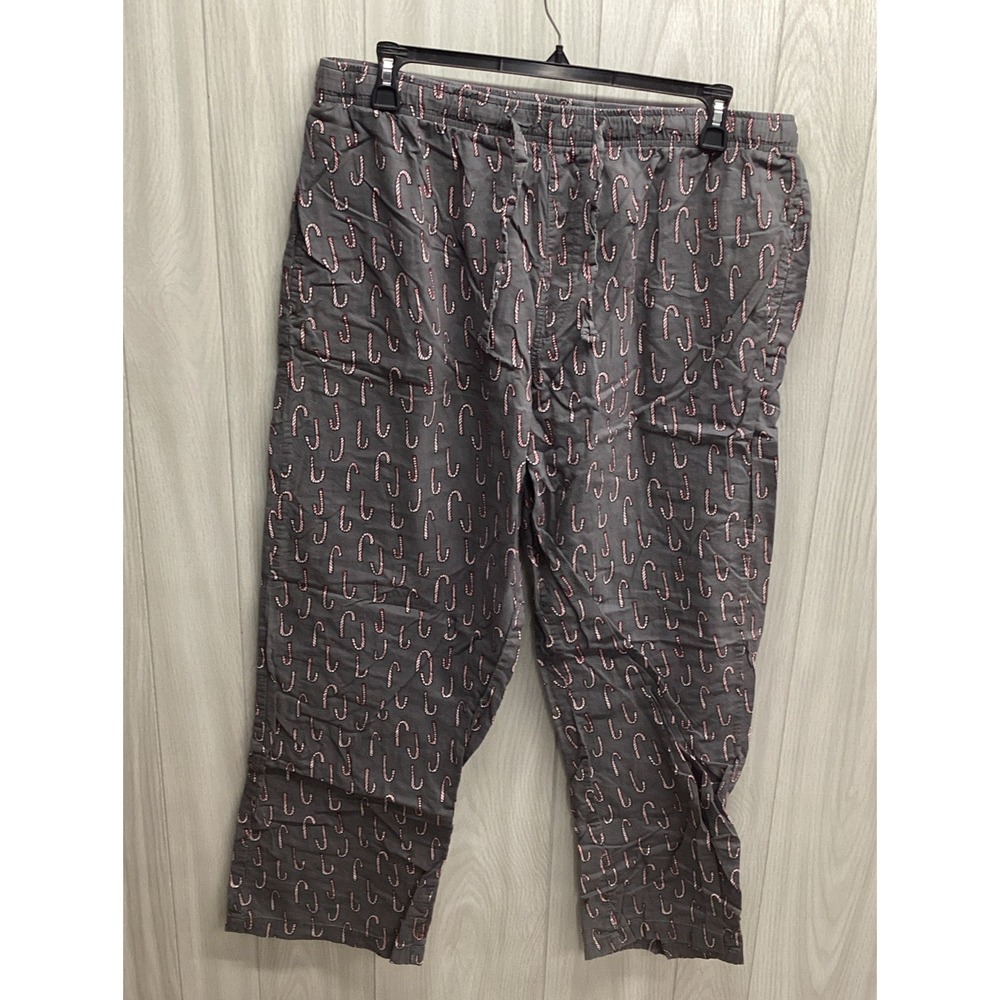 OLD NAVY Men's (Size XL) Candy Cane Graphic Print Flannel Pajama Pant Drawstring